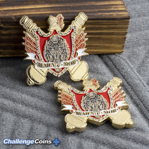 Memenic Mori Challenge Coin HP Gold Custom Shape