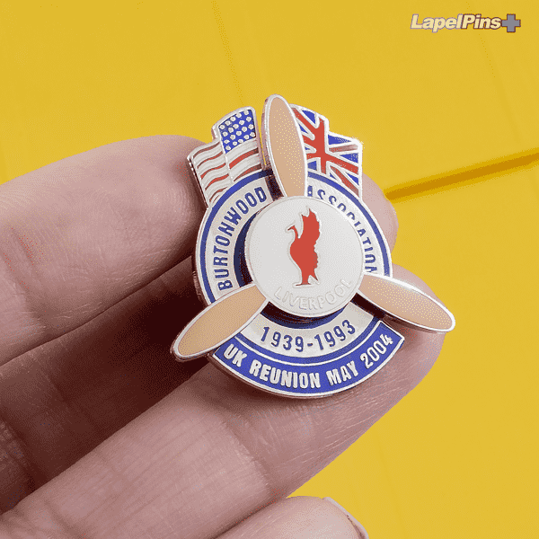 Burtonwood Association UK pin - cloisonne - 3D