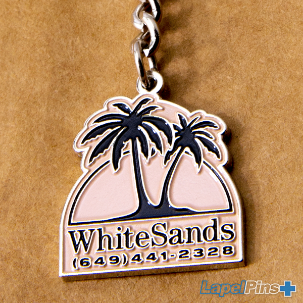 White sands Soft Enamel keychain - long chain