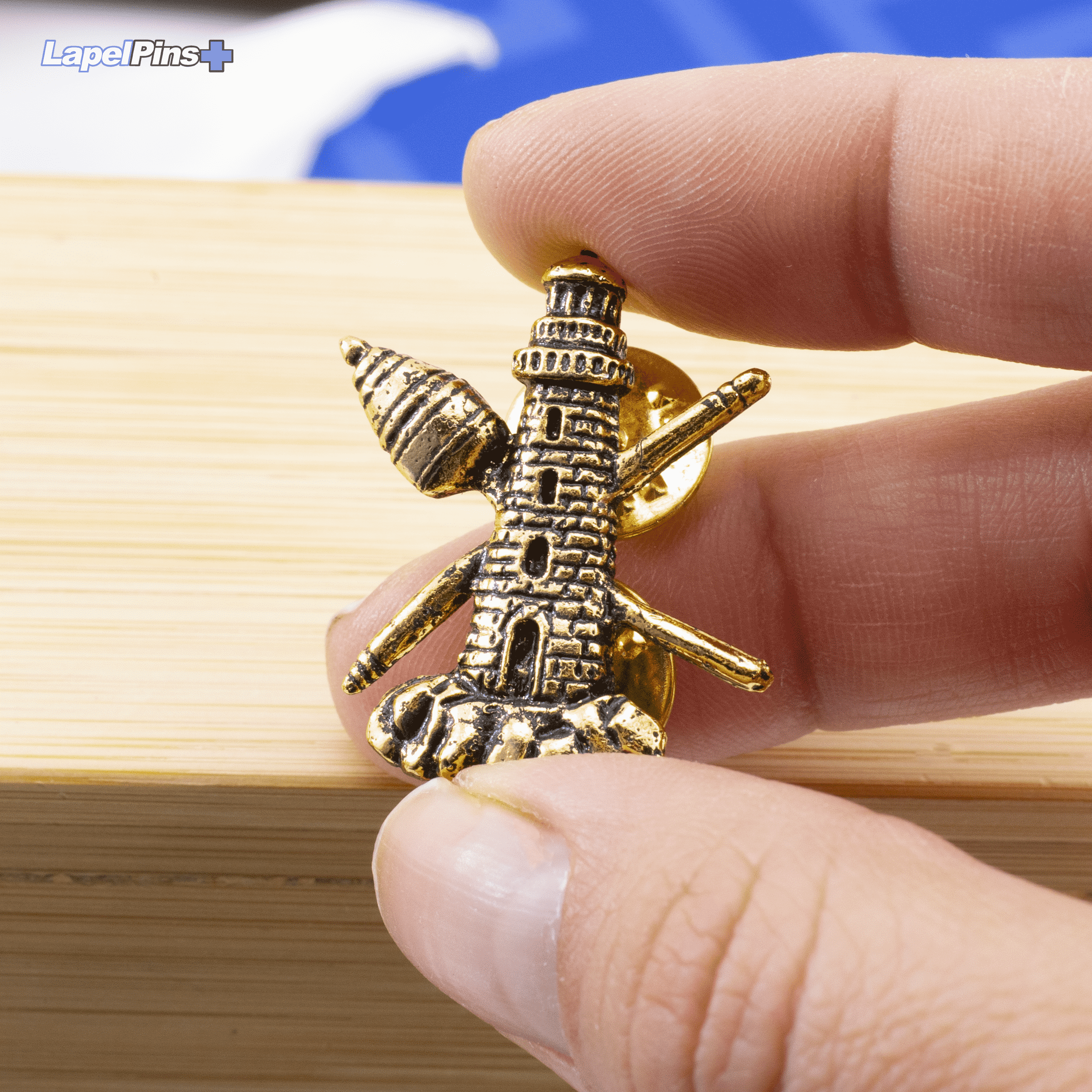 3D Antique Gold Tower Lighthouse