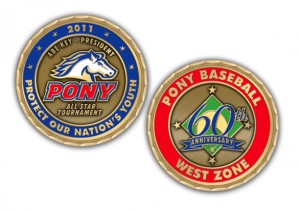 Creating Custom Challenge Coins for Pony Baseball West Zone Coaches and Officials