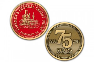 Banking Challenge Coins Help Recognize Years of Being in Business