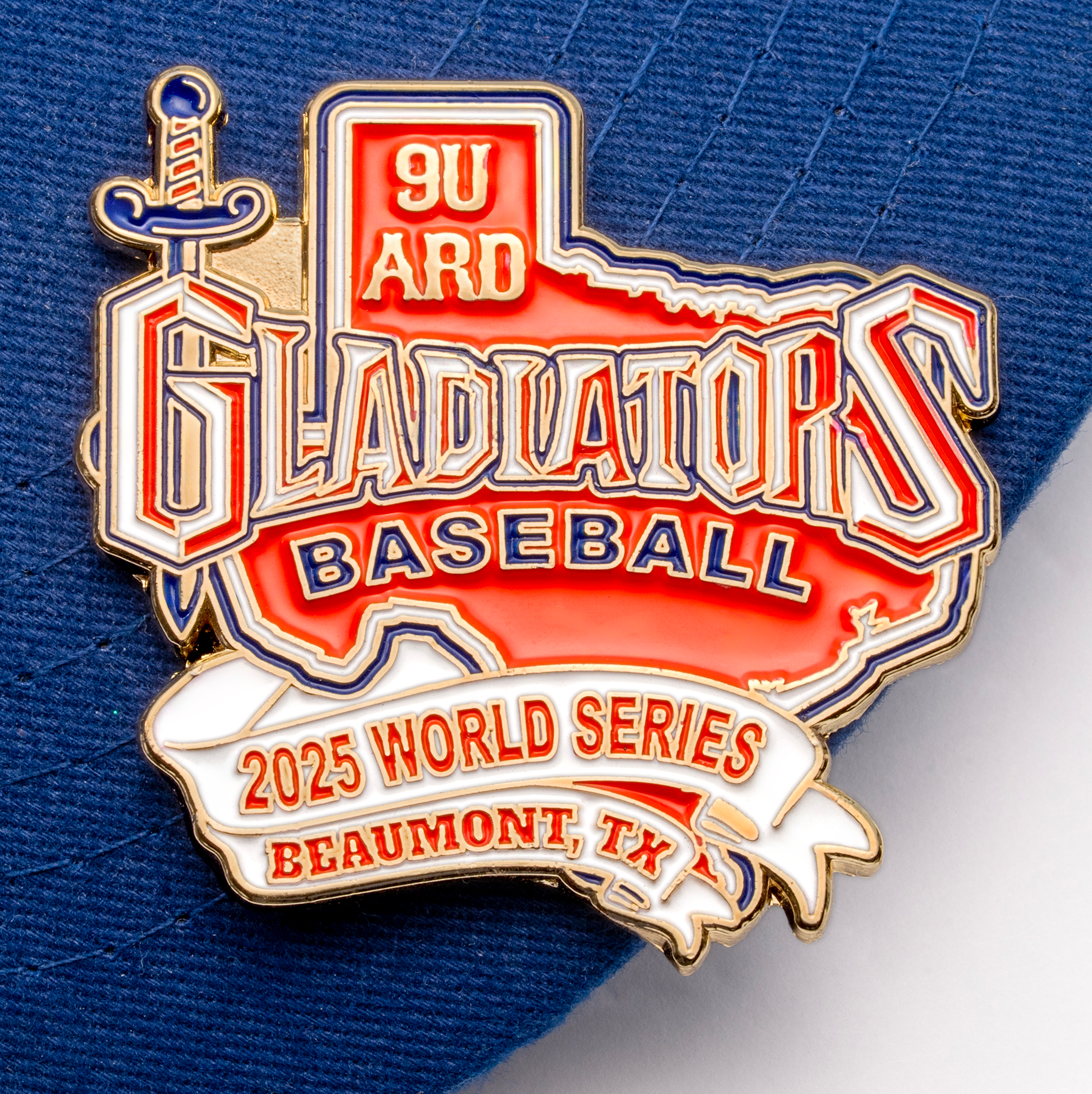 map[name:Soft enamel baseball trading pin for Gladiators Baseball 2025 World Series in Beaumont, TX, featuring a sword and the state of Texas on a blue cap. naturalSort:Soft enamel baseball trading pin for Gladiators Baseball 00000000000000000000000000002025.00000000000000000000000000000000  World Series in Beaumont, TX, featuring a sword and the state of Texas on a blue cap.]